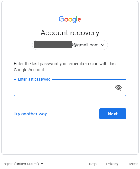 mac will not let me re enter password for google